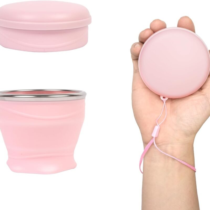 Collapsible Cups for Traveling 6oz/180ml - Silicone Collapsible Cup - Collapsible Water Cup - Silicone Folding Camping Cup with Lids - Foldable Drinking Cup for Travel, Camping, Hiking, Outdoor