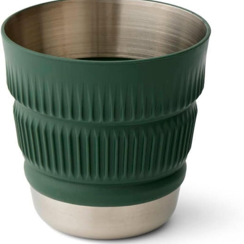 Stainless Steel Collapsible 16 Ounce Camp Mug, Laurel Wreath Green